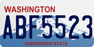 WA license plate ABF5523