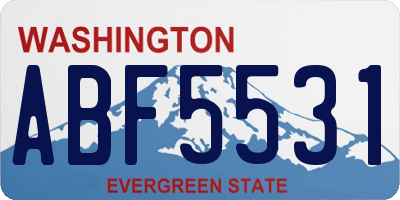 WA license plate ABF5531
