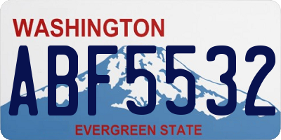 WA license plate ABF5532