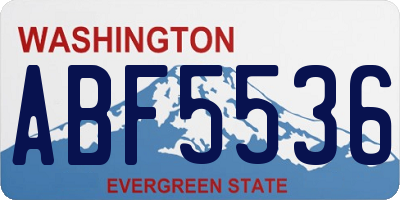 WA license plate ABF5536
