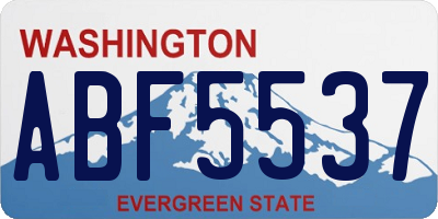 WA license plate ABF5537