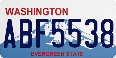 WA license plate ABF5538