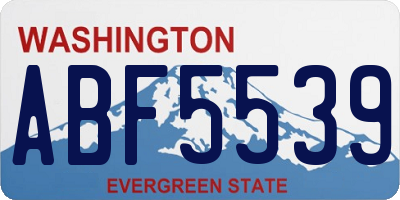 WA license plate ABF5539