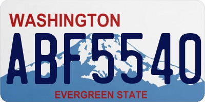 WA license plate ABF5540