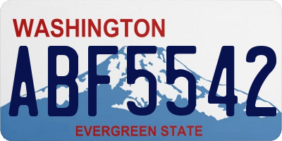WA license plate ABF5542