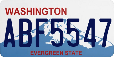 WA license plate ABF5547