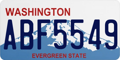 WA license plate ABF5549