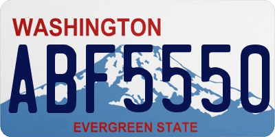 WA license plate ABF5550