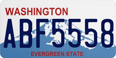 WA license plate ABF5558