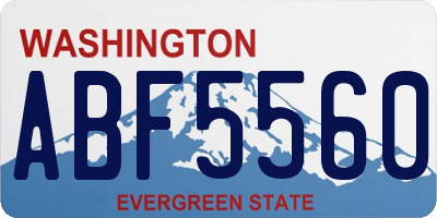 WA license plate ABF5560