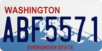 WA license plate ABF5571