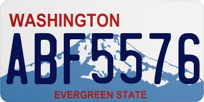 WA license plate ABF5576