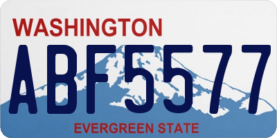 WA license plate ABF5577