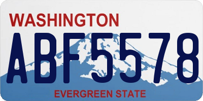 WA license plate ABF5578