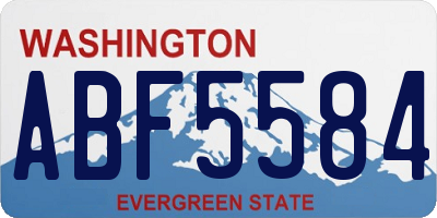 WA license plate ABF5584