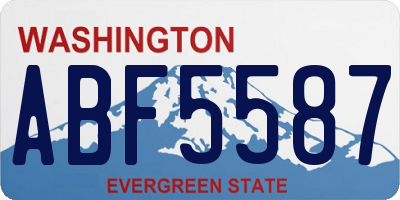 WA license plate ABF5587