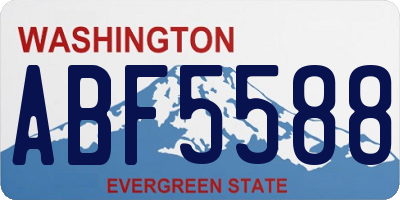 WA license plate ABF5588