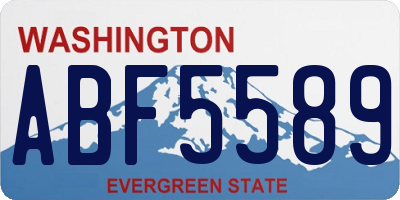 WA license plate ABF5589