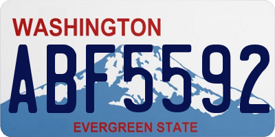 WA license plate ABF5592