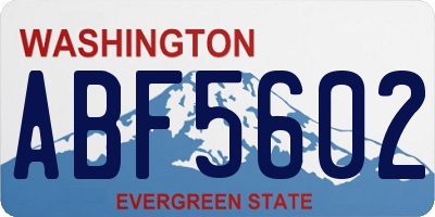 WA license plate ABF5602