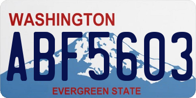 WA license plate ABF5603