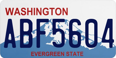 WA license plate ABF5604