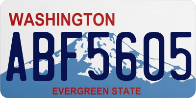 WA license plate ABF5605