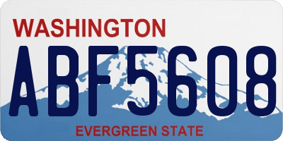 WA license plate ABF5608