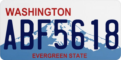 WA license plate ABF5618