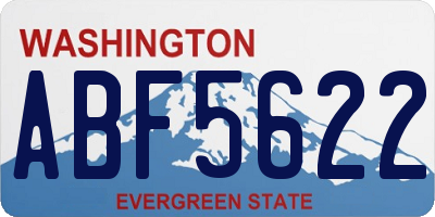 WA license plate ABF5622