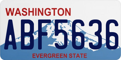 WA license plate ABF5636
