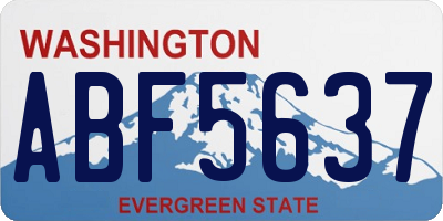 WA license plate ABF5637