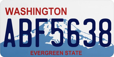 WA license plate ABF5638