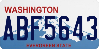 WA license plate ABF5643