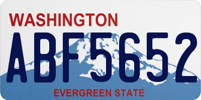 WA license plate ABF5652