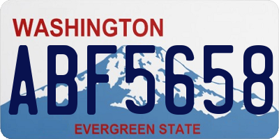 WA license plate ABF5658