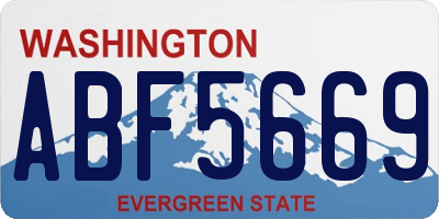 WA license plate ABF5669