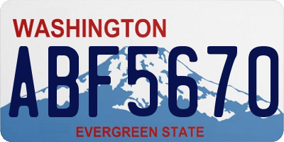 WA license plate ABF5670