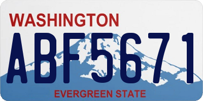 WA license plate ABF5671
