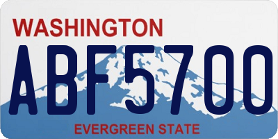 WA license plate ABF5700