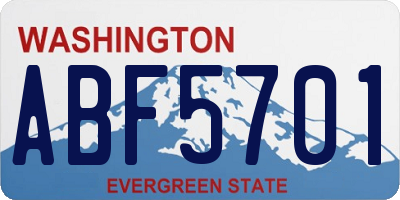 WA license plate ABF5701