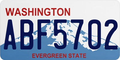 WA license plate ABF5702