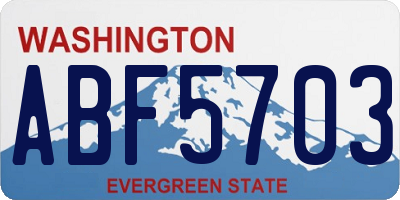 WA license plate ABF5703