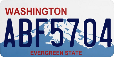 WA license plate ABF5704