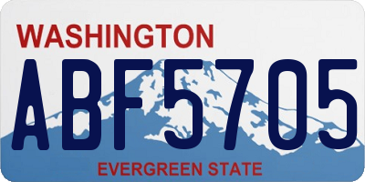 WA license plate ABF5705