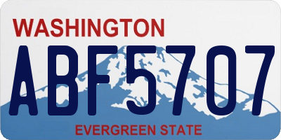 WA license plate ABF5707
