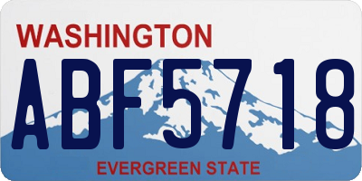 WA license plate ABF5718