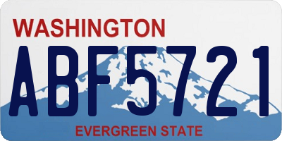WA license plate ABF5721