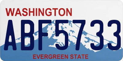 WA license plate ABF5733