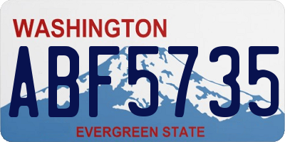 WA license plate ABF5735